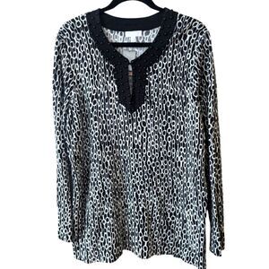 Charter Club Beaded‎ Black and White Plus Size Sweater Size 2X